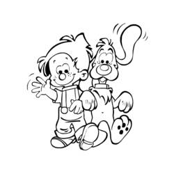 Coloriage Boule et Bill se baladant joyeusement
