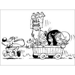 Coloriage Boule et Bill : la balade en Bill Bus