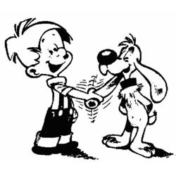 Coloriage Boule et Bill se serrant la main en riant