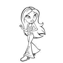 Coloriage Yasmin posant dans une tenue stylée