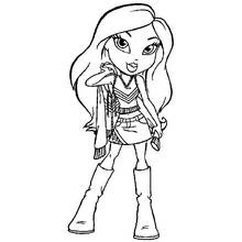 Coloriage Bratz posant en tenue bohème