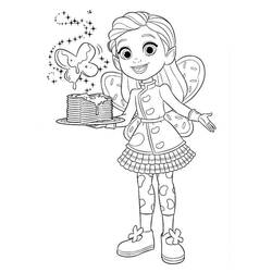 Coloriage Butter Beans Cafe Enchante avec une pile de crêpes