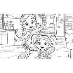 Coloriage Butter Beans Cafe Enchante fées dansant dans le café