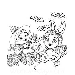 Coloriage Cricket et Butterbean en costumes d'Halloween