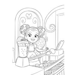 Coloriage Dazzle en train de servir des pâtisseries au Butter Beans Cafe Enchante