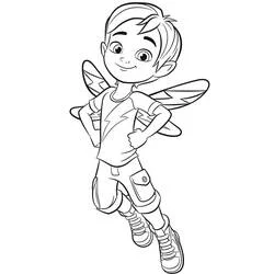 Coloriage Jasper volant avec ses ailes de fée