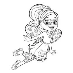 Coloriage Poppy volant avec des ailes de fée