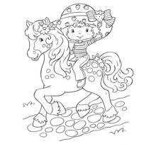 Coloriage Fraisinette chevauchant son poney