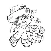 Coloriage Fraisinette se promène avec son petit chien