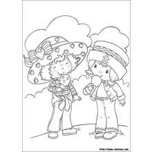 Coloriage Charlotte aux fraises et sa copine partagent une glace