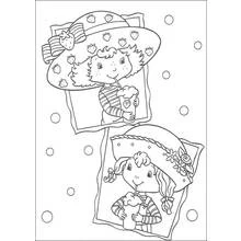 Coloriage Fraisinette et son amie dégustant une boisson