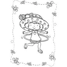 Coloriage Fraisinette joue au hula hoop