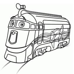 Coloriage Frostini roulant sur les rails