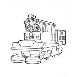 Coloriage Irving le train au visage souriant