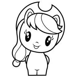 Coloriage Applejack en poney chibi