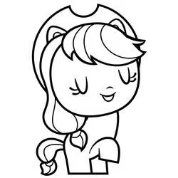 Coloriage Applejack poney souriant les yeux fermés