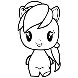 Coloriage Cheerilee souriante façon poney chibi