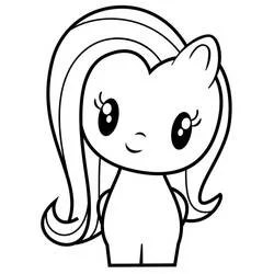 Coloriage Fluttershy en version chibi mignonne