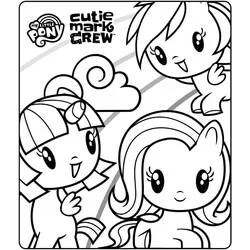 Coloriage Cutie Mark Crew poneys réunis ensemble