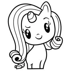 Coloriage Rarity la licorne à la crinière bouclée