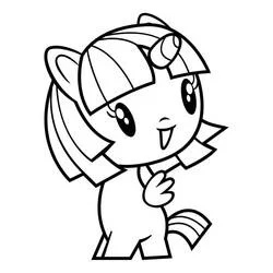 Coloriage Twilight Sparkle poney chibi souriant