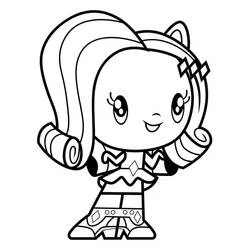 Coloriage Rarity en petite fille chibi avec une tenue à diamants