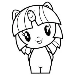 Coloriage Twilight Sparkle poney aux grands yeux