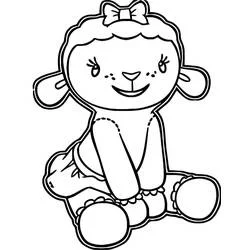 Coloriage Câline assise avec un nœud sur la tête