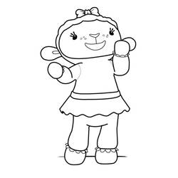 Coloriage Câline l'agnelle avec les bras levés