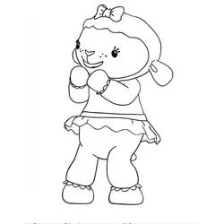Coloriage Câline l'agnelle debout avec les pattes levées