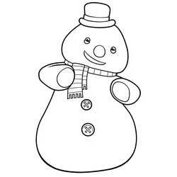 Coloriage Bonhomme de neige avec écharpe et haut-de-forme
