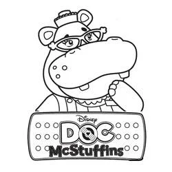 Coloriage Hallie l'hippopotame avec des lunettes