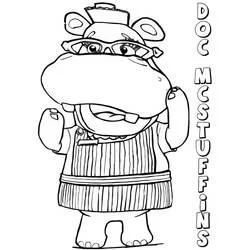 Coloriage Hallie l'hippopotame dans Docteur La Peluche