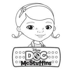 Coloriage Docteur La Peluche portrait souriant