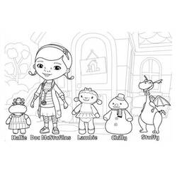 Coloriage Docteur La Peluche et ses amis en peluche