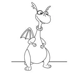 Coloriage Toufy le Dragon debout fièrement