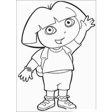Coloriage Dora l'Exploratrice fait coucou