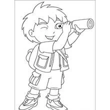 Coloriage Diego regarde à travers une longue-vue