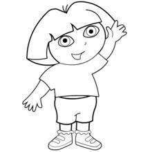 Coloriage Dora l'Exploratrice qui fait signe de la main