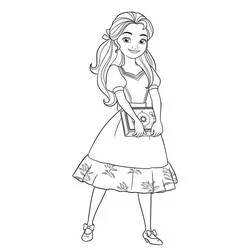 Coloriage Princesse Isabel tenant un livre orné
