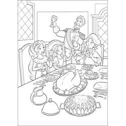 Coloriage Elena d’Avalor en famille pour un festin