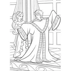 Coloriage Elena d’Avalor portée par un homme en robe royale