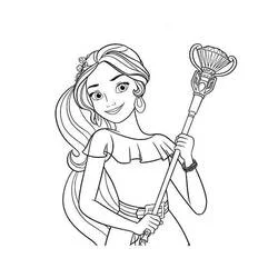Coloriage Elena d’Avalor tenant son sceptre