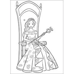Coloriage Elena d’Avalor assise sur son trône