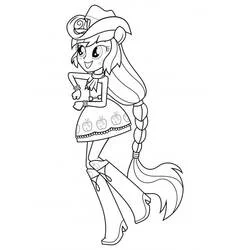 Coloriage Applejack posant en tenue de cow-girl