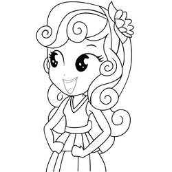 Coloriage Equestria Girls avec de longues boucles
