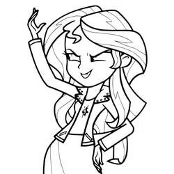 Coloriage Sunset Shimmer dans une pose confiante
