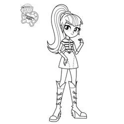 Coloriage Sonata Dusk debout en tenue Equestria Girls