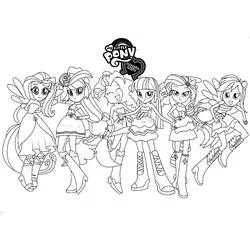 Coloriage Equestria Girls en tenues élégantes