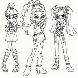 Coloriage Equestria Girls trio en tenues stylées